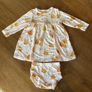 Angel Dear Pear-fect Simple Dress and Bloomer 6-12M, NEVER WORN